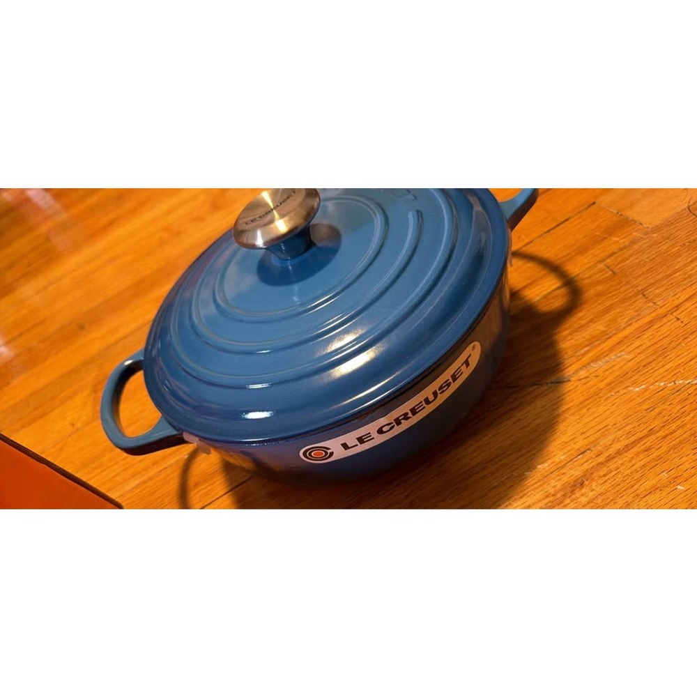 le creuset signature braiser 3.5 qt marseille color - cracked